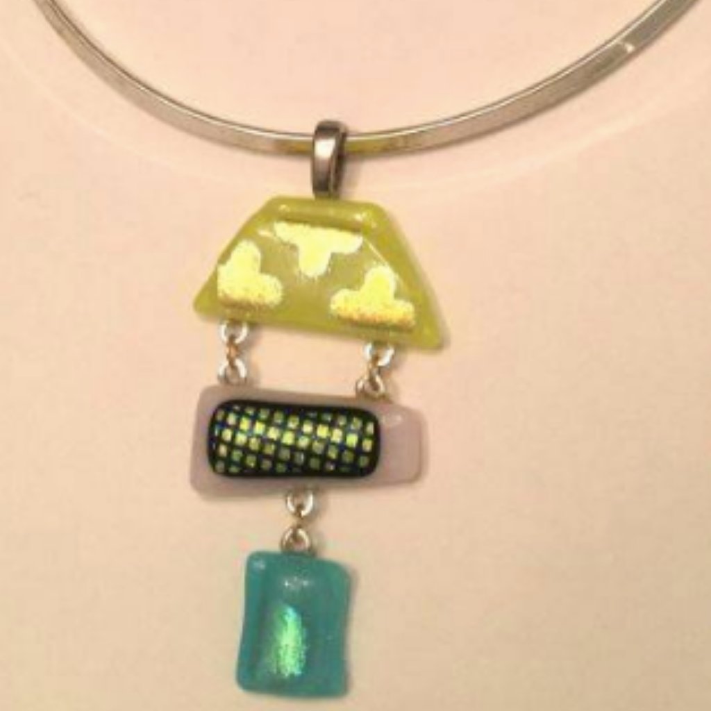Calder Pendant Choker Handmade One Of A Kind Glass Pendant With Sterling Silver